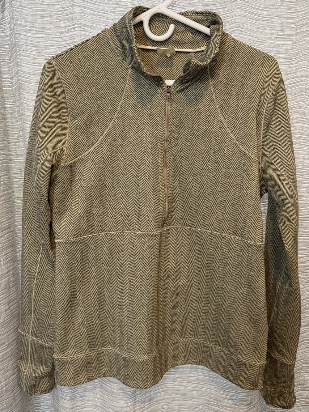 CALIA by Carrie Underwood Olive Herringbone Half-Zip Utility Jacket